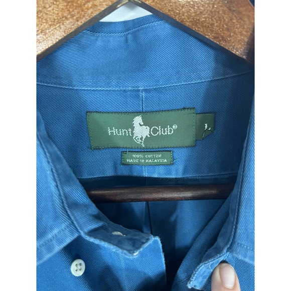 Vintage Hunt Club Mens 100% Cotton Button Down Shirt w/ Pony Embroidery Size L - Picture 4 of 10